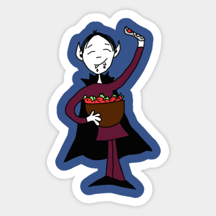 Vegan Vampire Kid Eating Strawberries Sticker